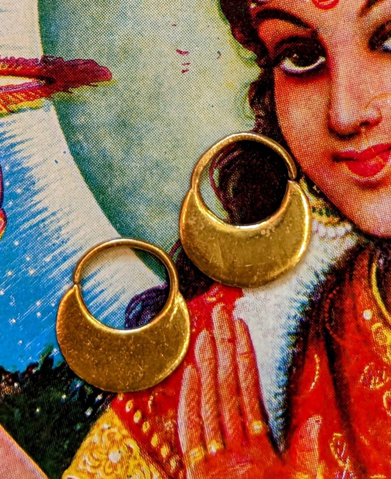 Gold-plated silver cast hoops