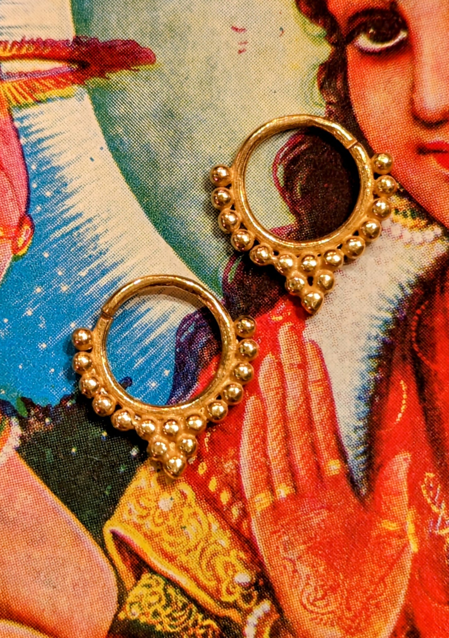 Gold-plated silver cast hoops