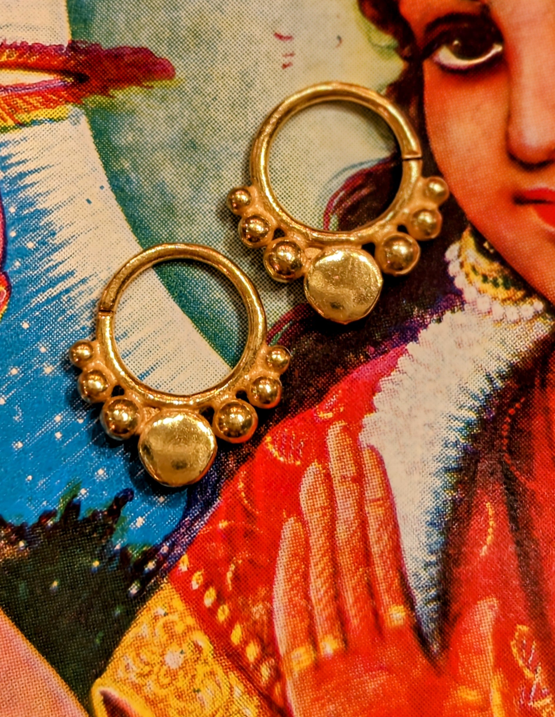 Gold-plated silver cast hoops