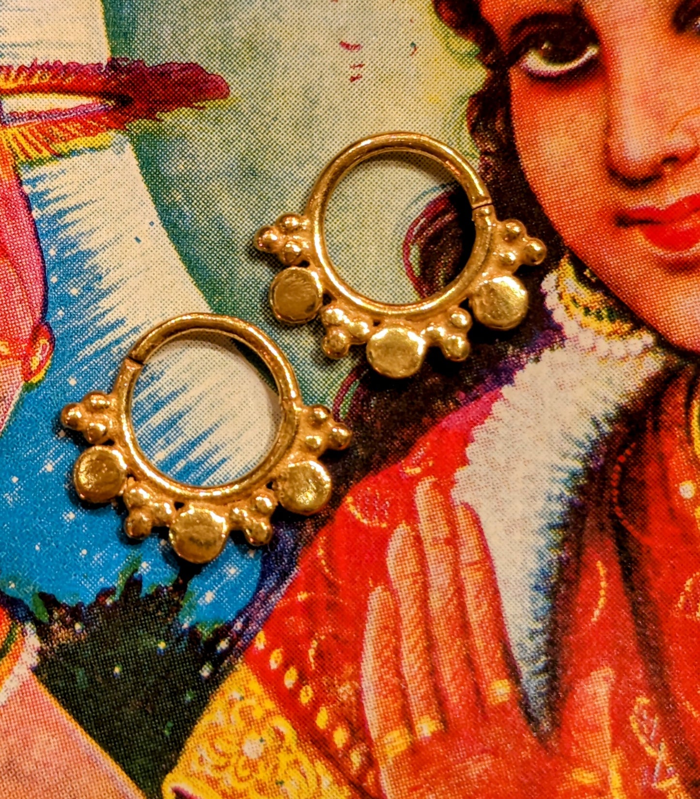 Gold-plated silver cast hoops