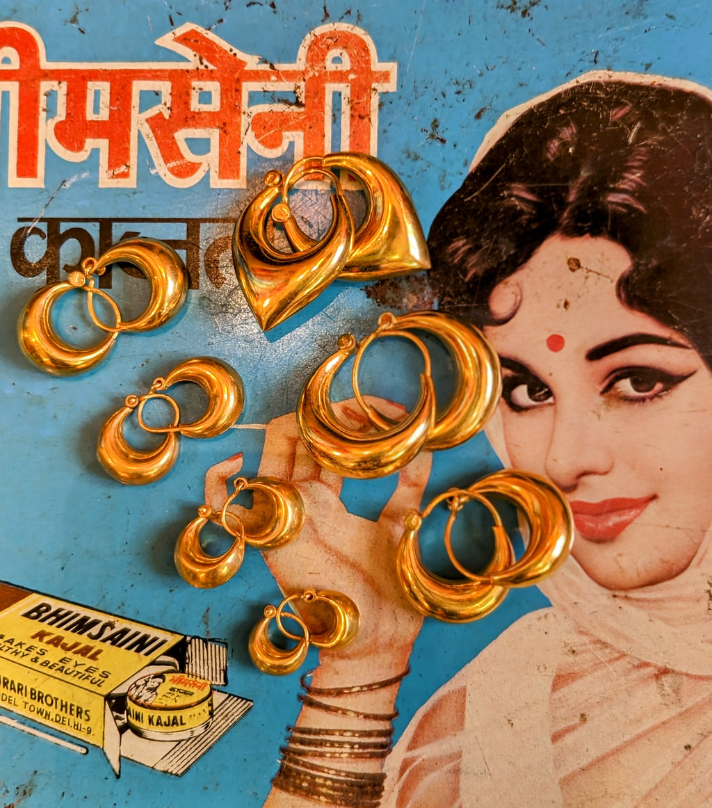 Gold plated Rajasthani hoops
