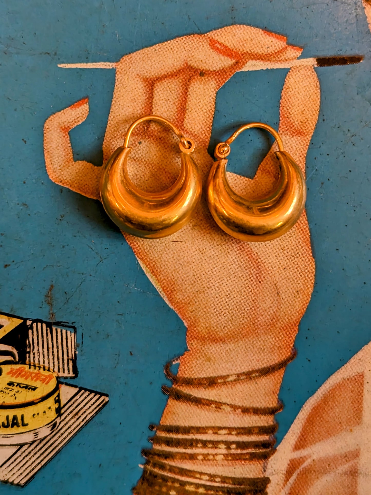 Gold plated Rajasthani hoops
