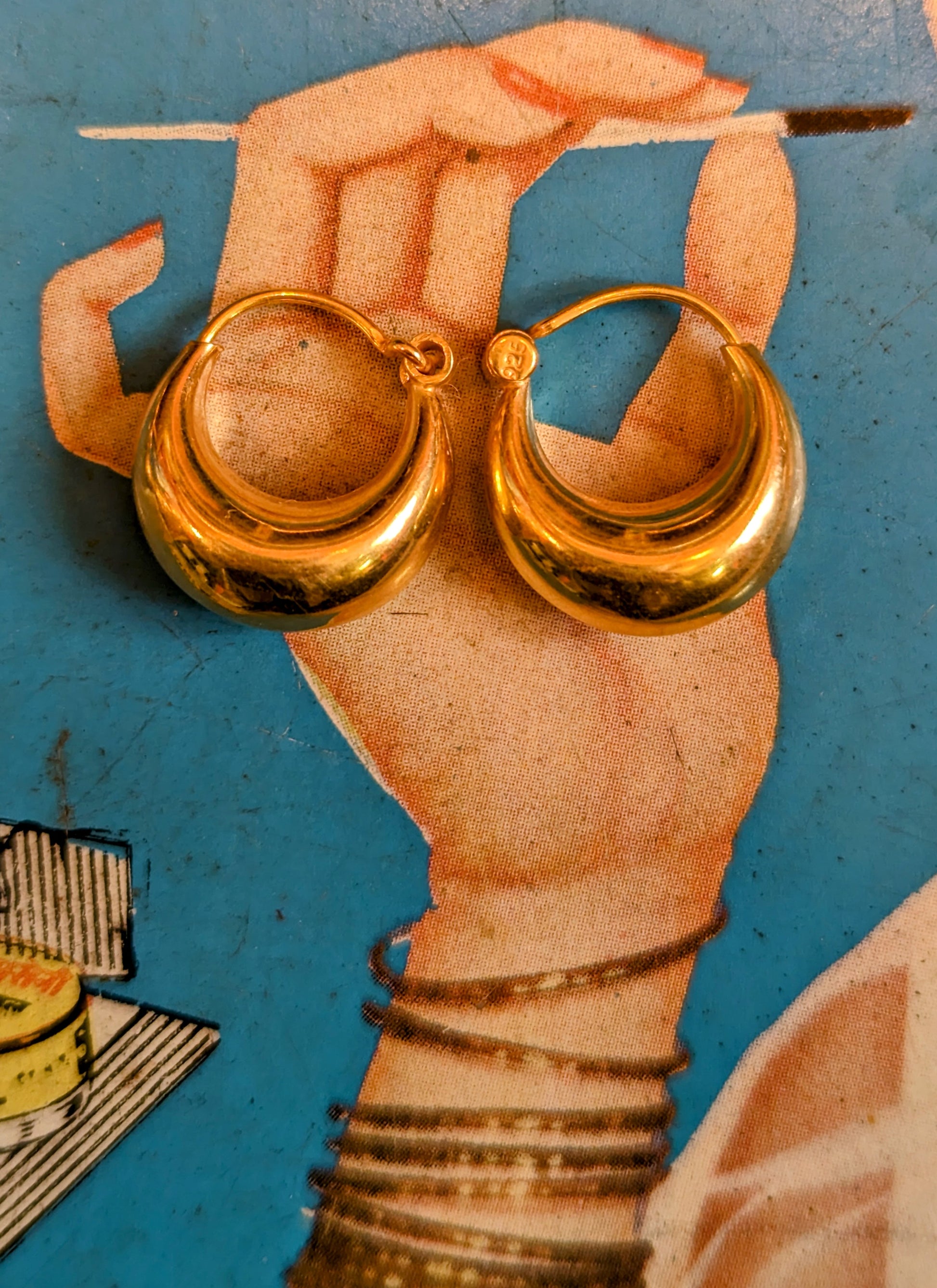 Gold plated Rajasthani hoops