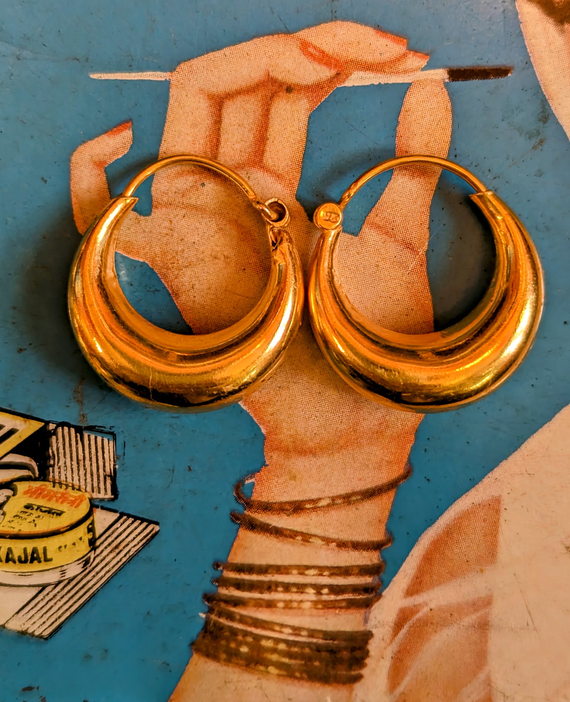 Gold plated Rajasthani hoops