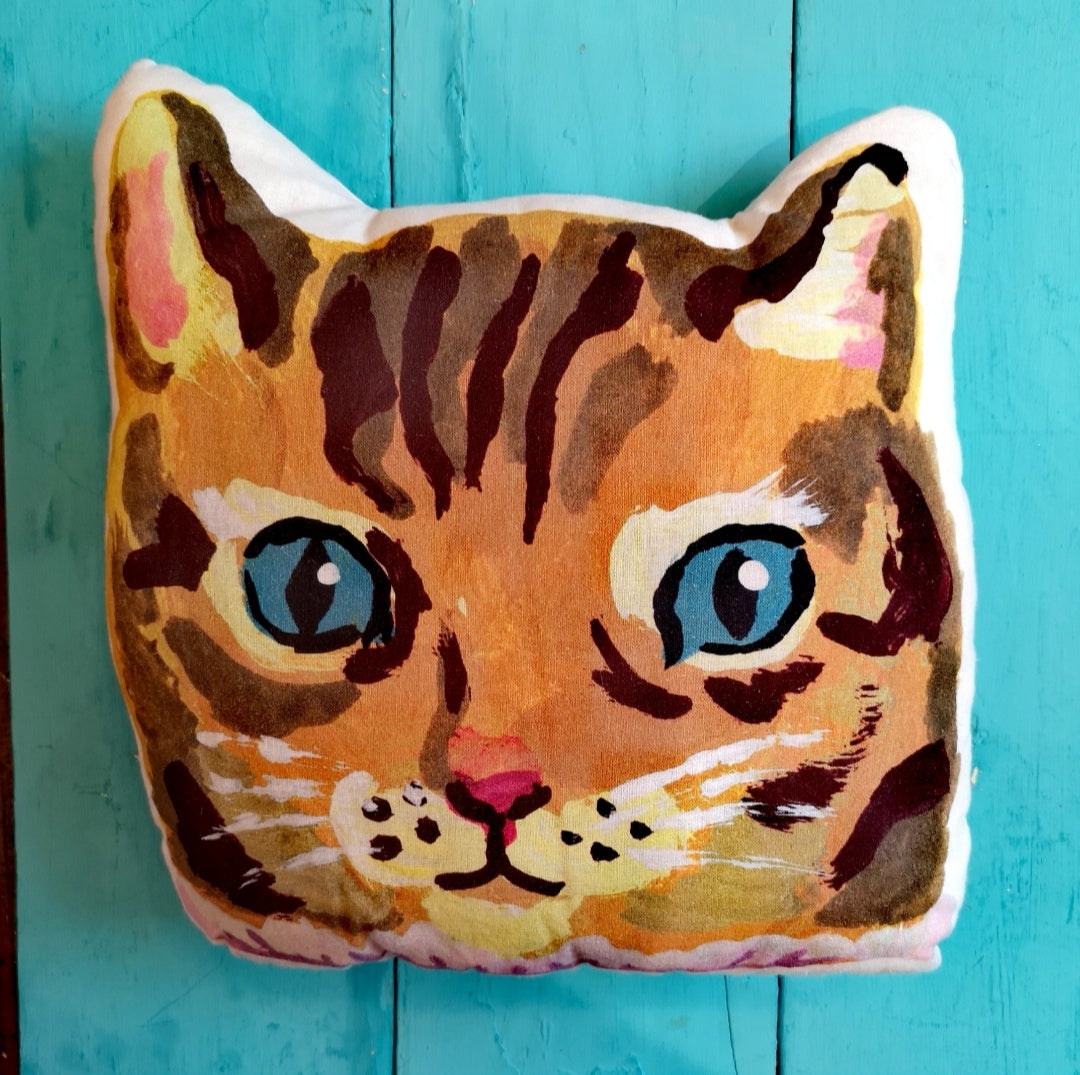 Cat face cushion
