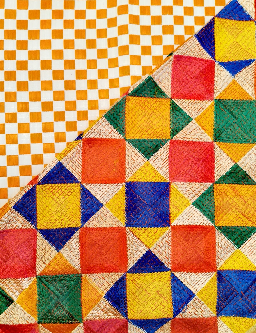 *SALE* Gujarati silk floss work shawl