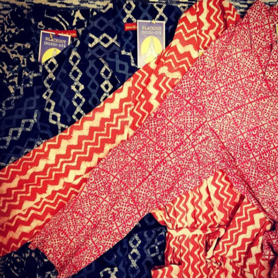 Block printed cotton dressing gown
