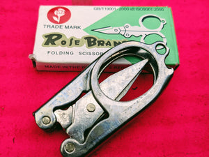 The ledgendary Rose brand scissor.  Set of 3 Stainless steel fold away indian scissors  Absolutely perfect for those christmas crackers and stocking fillers  Approx 5 x 3 cm