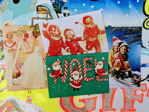 Gorgeous kitsch christmas card collection  Comes as a pack of 4  Dimensions 12 x 17.5 cm